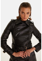 Greenwich Leather Trench Coat
