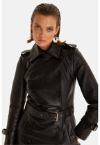 Greenwich Leather Trench Coat