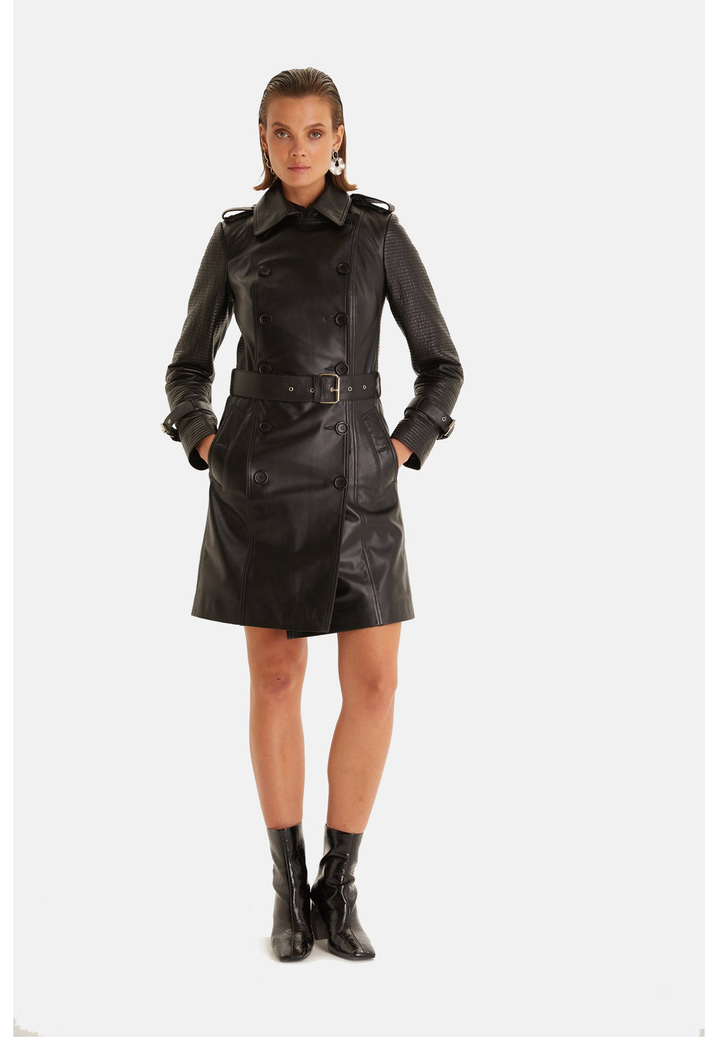Greenwich Leather Trench Coat