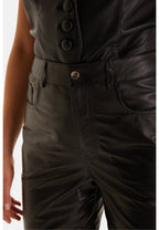 Women's Leather Fashion Pants, Black