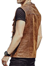 Jeremy Safari Brown Leather Vest