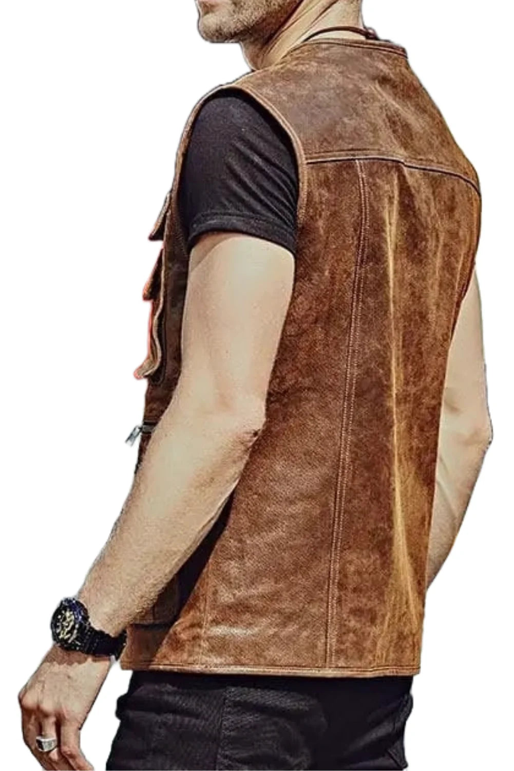 Jeremy Safari Brown Leather Vest