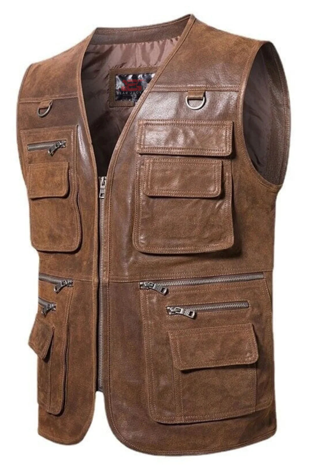 Jeremy Safari Brown Leather Vest