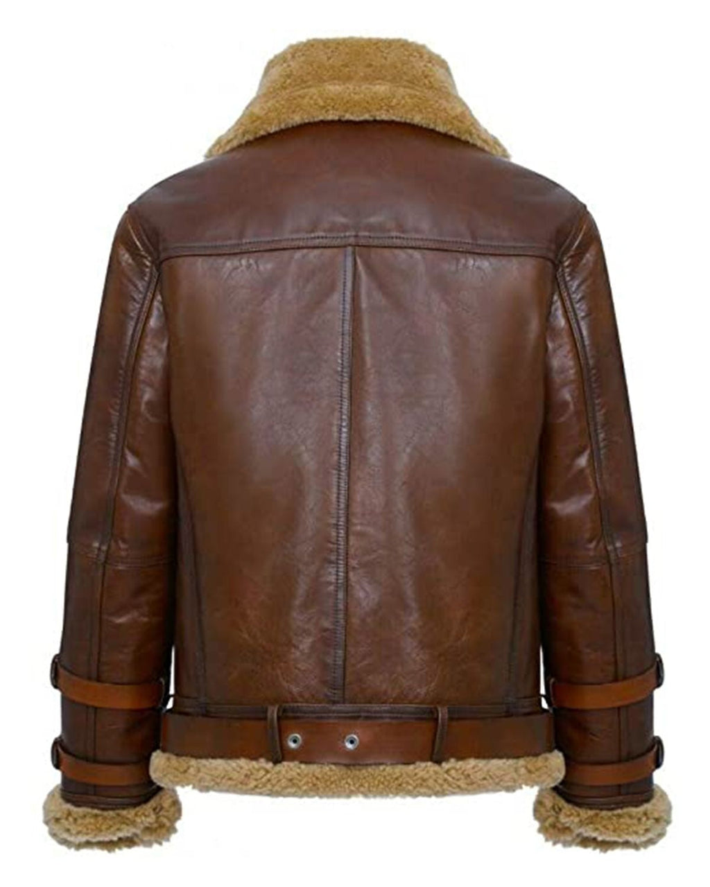 Leather Jacket Airforce RAF B3 Aviator Faux Fur