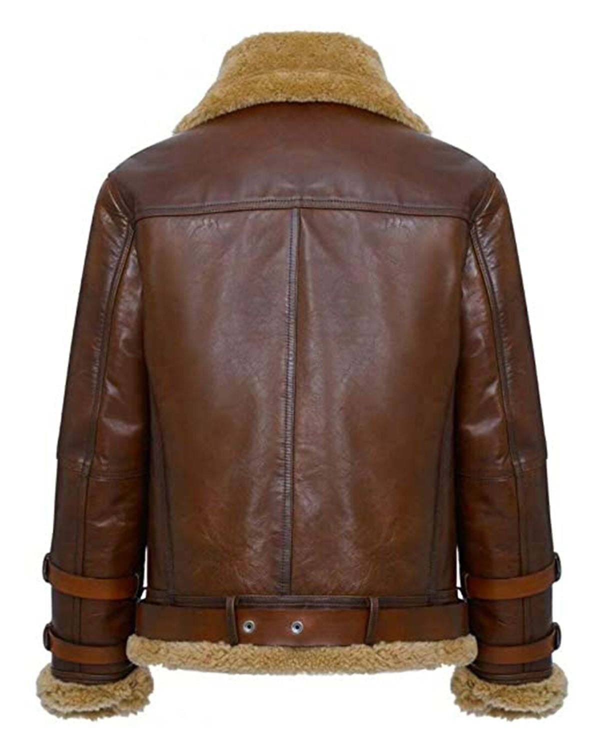 Leather Jacket Airforce RAF B3 Aviator Faux Fur