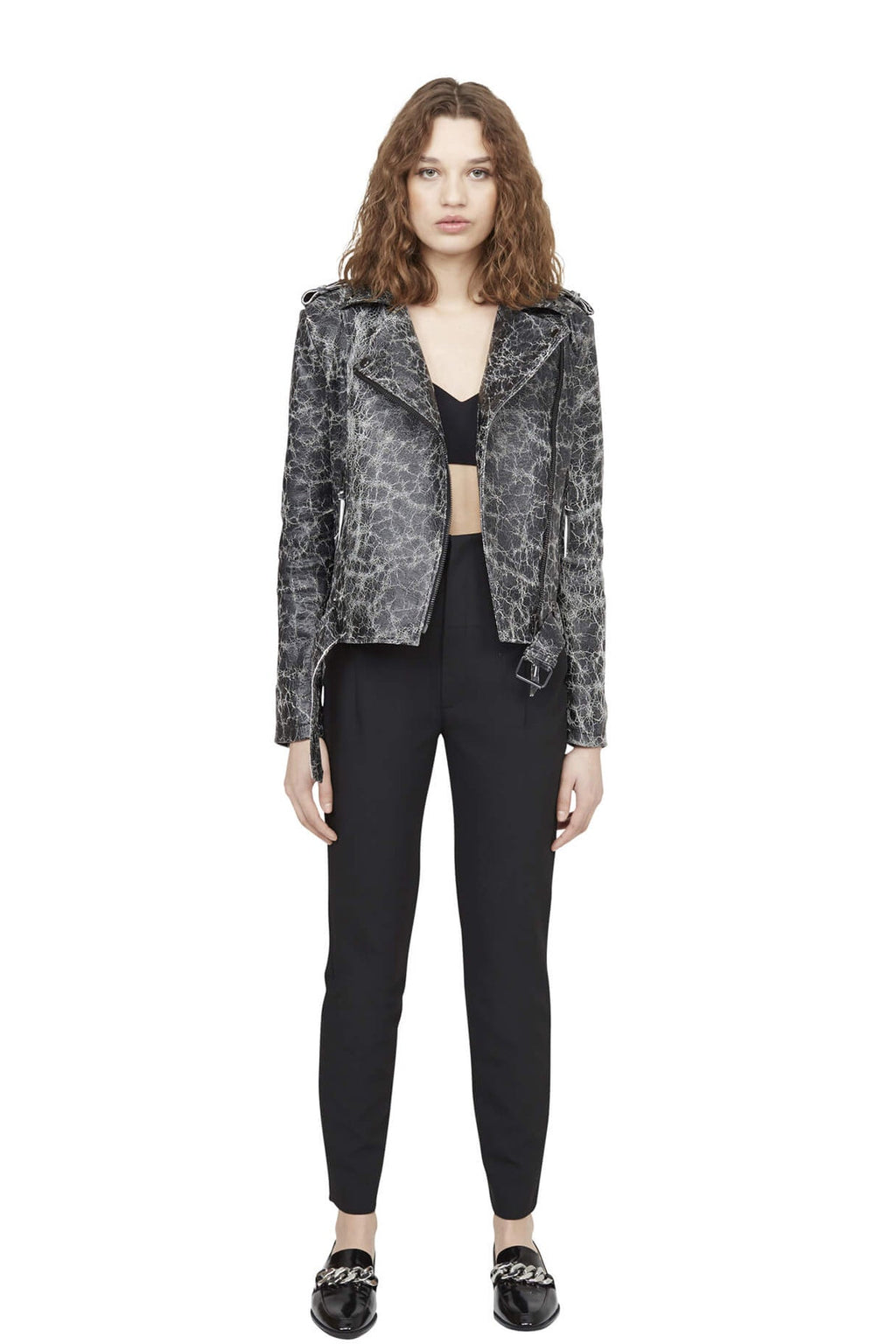 Shadow Moss Tall Leather Jacket (Woman)