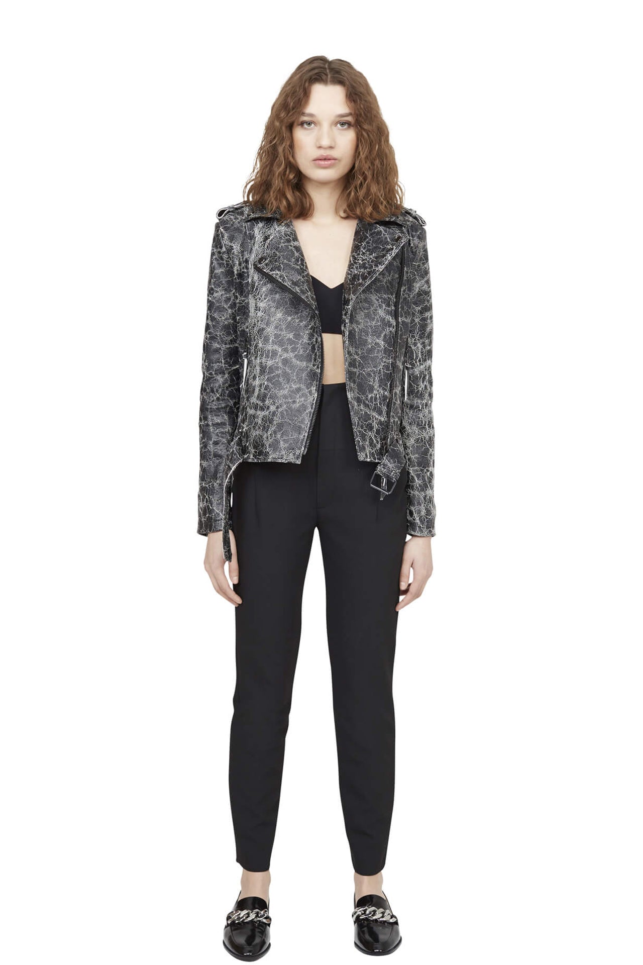 Shadow Moss Tall Leather Jacket (Woman)