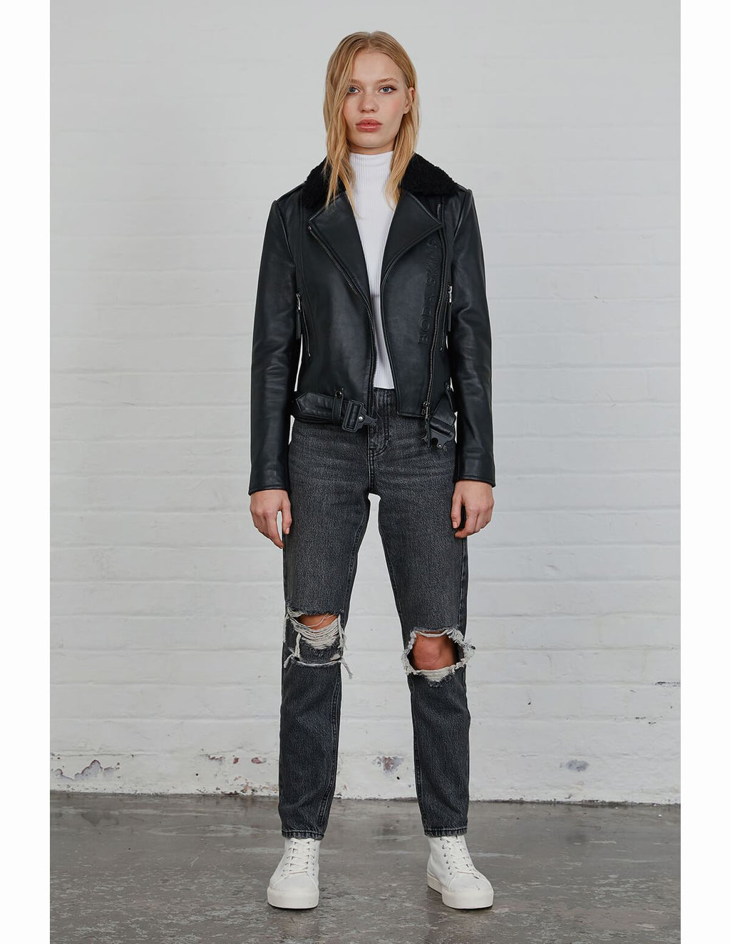 Premium Classic Biker: Winter Shearling Jacket