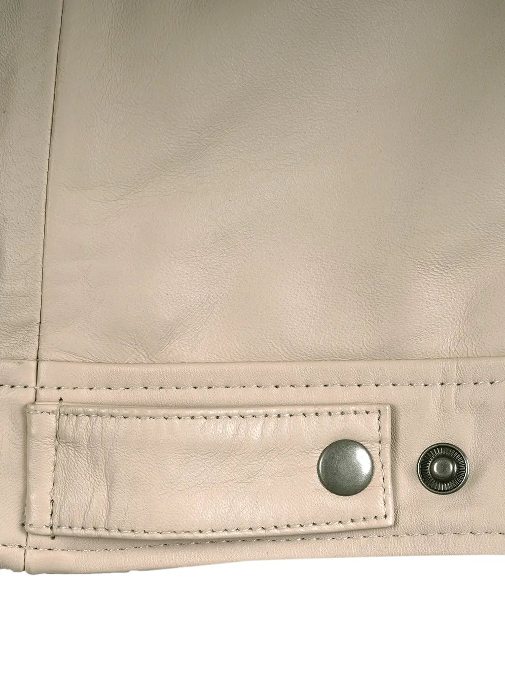 Men's Beige Real Leather Harrington Jacket