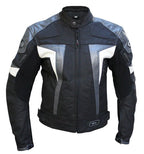 Silver Black White Matt Motorcycle Leather Jacket
