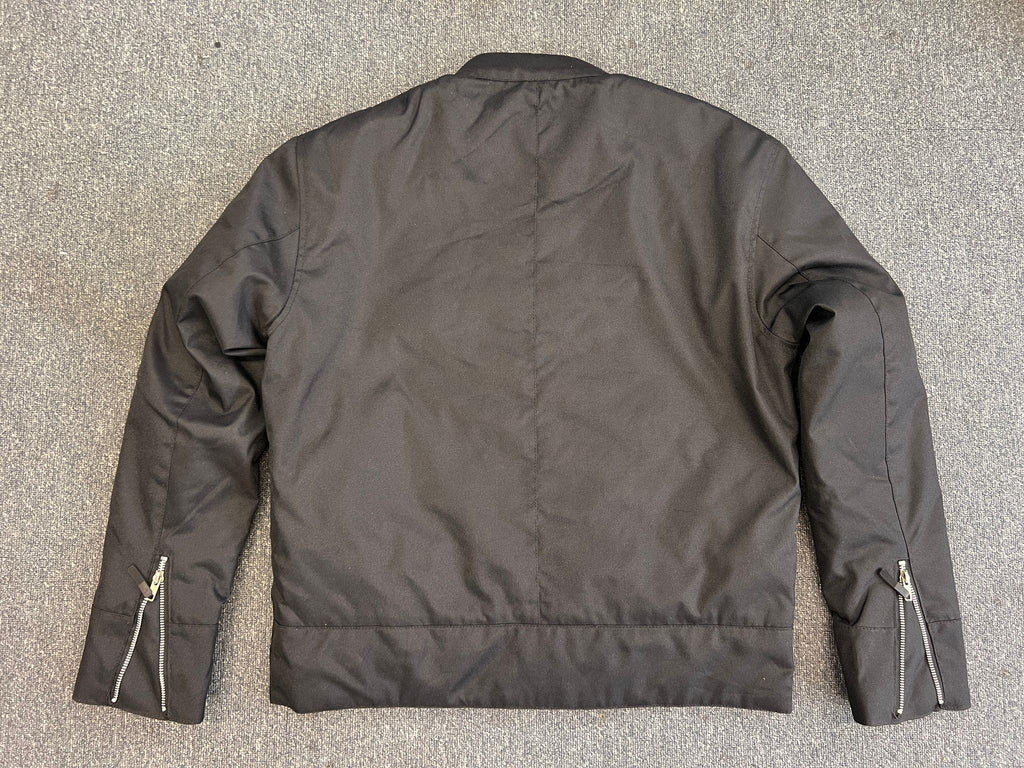 Smart Cafe Racer Textile Black Biker Jacket Red Stripes