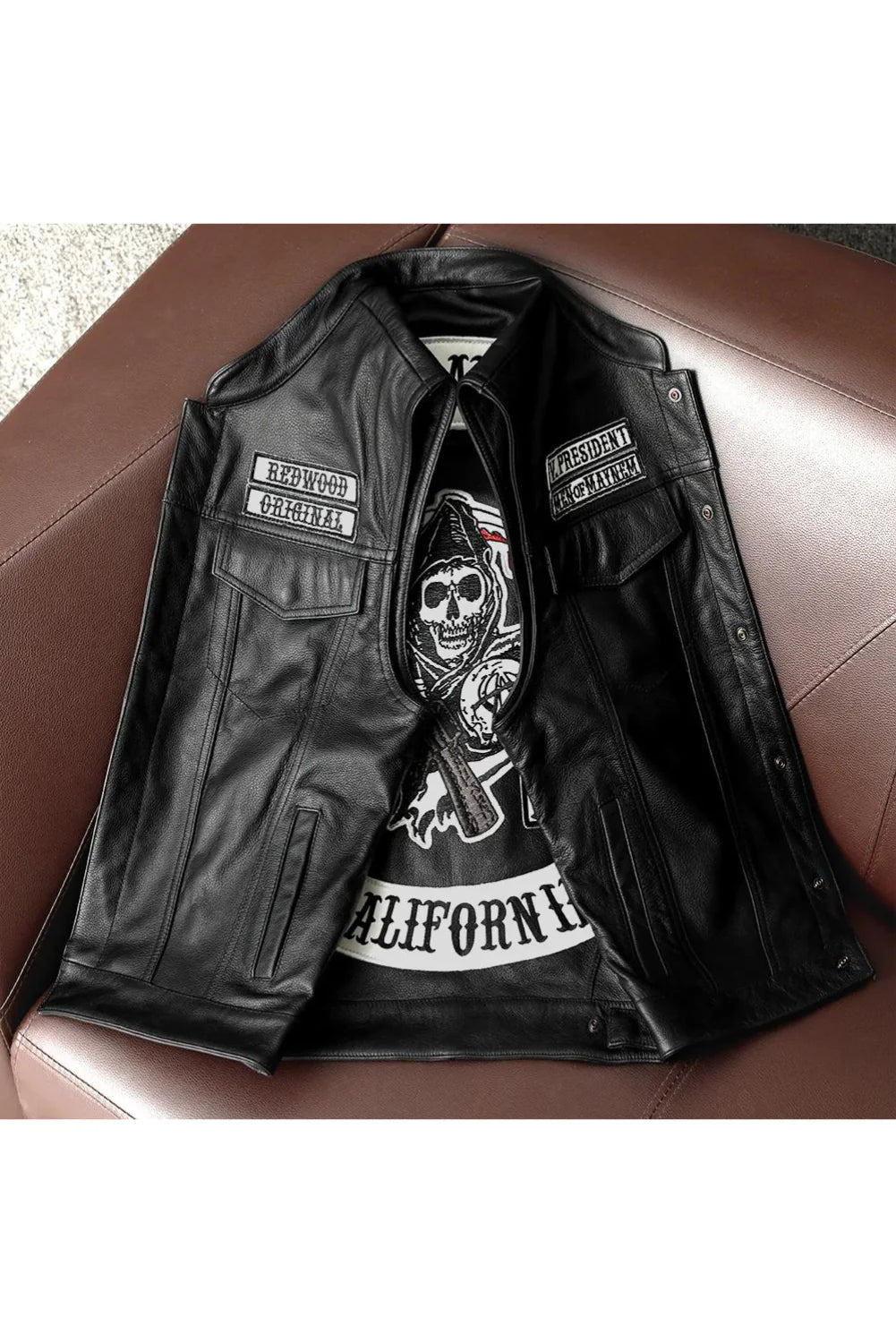 Sons of Anarchy Vest | California & SAMCRO Vest | Motorcycle Leather Vest