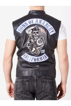 Men's Sons Of Anarchy Vest | Charlie Hunnam | California Vest | Sons of Anarchy Motorcycle Club's Redwood | SAMCRO Vest | Motorcycle Leather Vest