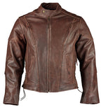 Speedster Retro Brown Cruiser Vented Biker Distressed Leather Jacket Motorcycle