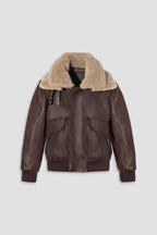 Spitfire: Antique Brown Aviator Leather Jacket (Man)