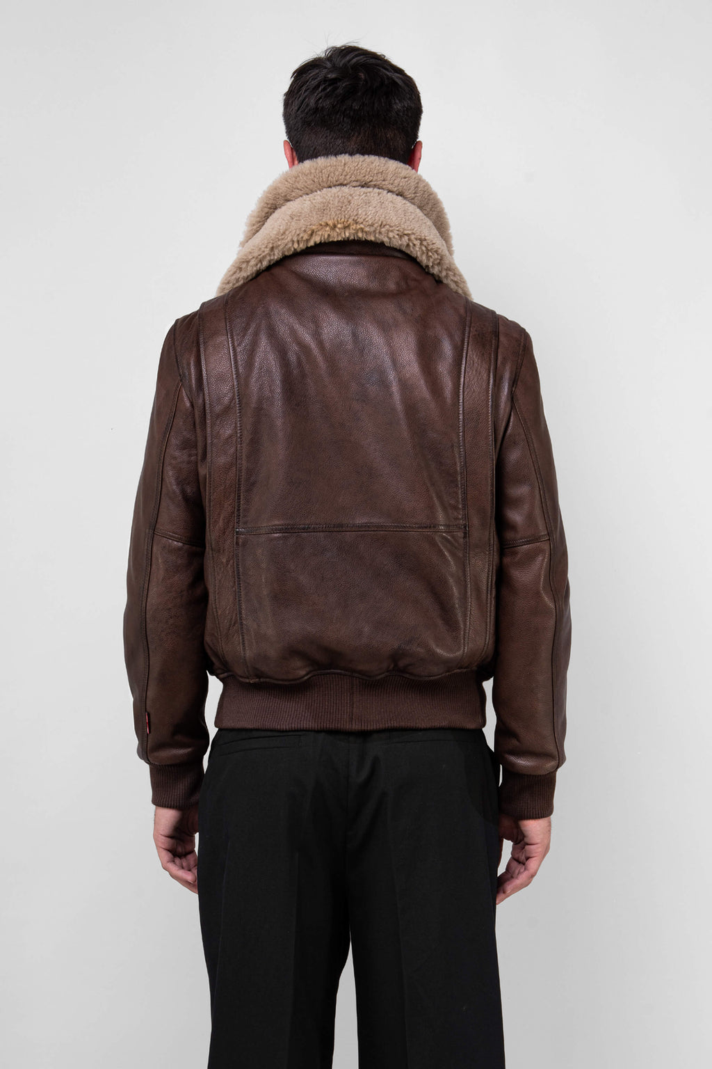 Spitfire: Antique Brown Aviator Leather Jacket (Man)