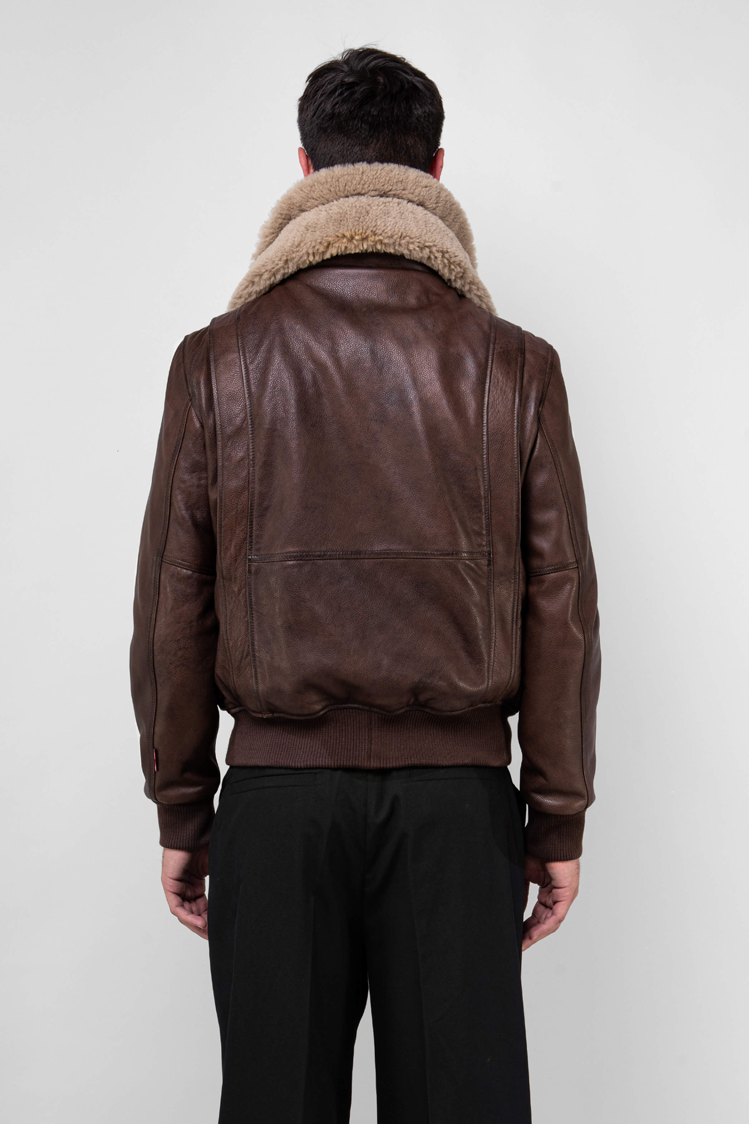 Spitfire: Antique Brown Aviator Leather Jacket (Man)