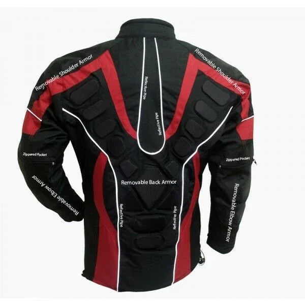 Sprinter Black & Red 3/4 Textile Biker Armoured Jacket