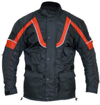 Sprinter Black & Red 3/4 Textile Biker Armoured Jacket