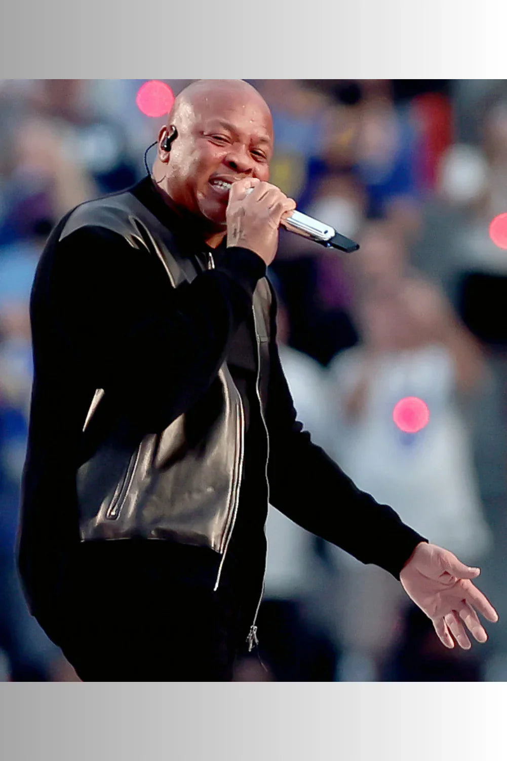 Super Bowl Dr. Dre Black Leather Jacket