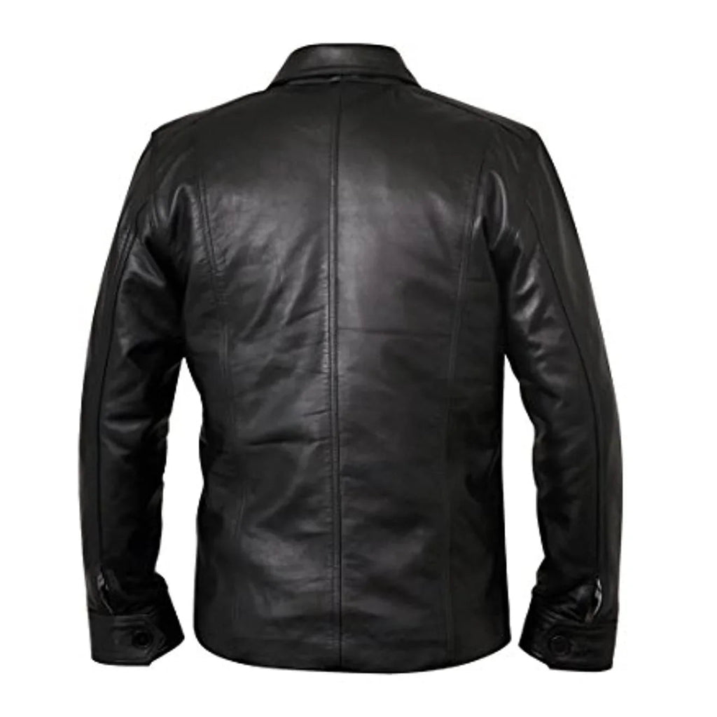 The Haymaker Black Leather Jacket Men's