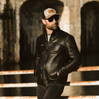 Thompson Leather Moto Jacket | Black