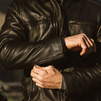 Thompson Leather Moto Jacket | Black