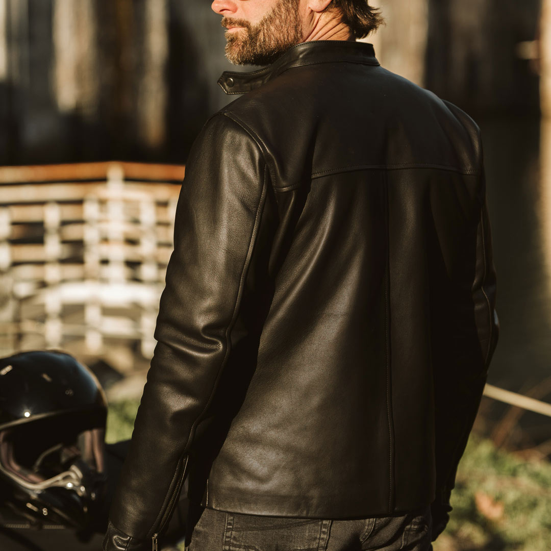 Thompson Leather Moto Jacket | Black