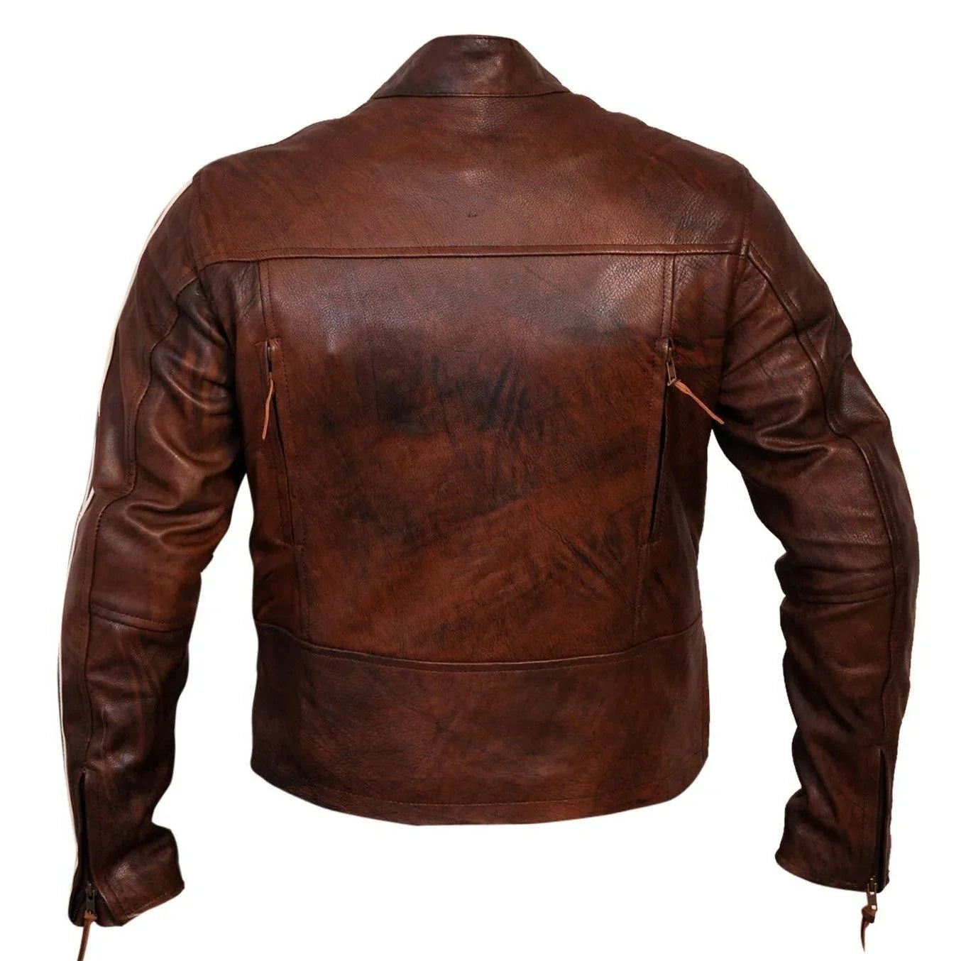 Tivoli Retro Brown Cruiser Removable Armour Leather Jacket