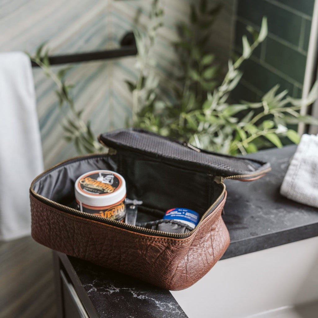 Limited Edition Roosevelt Buffalo Leather Toiletry Kit | Buffalo Grain