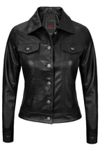 Chloe 4 Pockets Black Trucker Leather Jacket