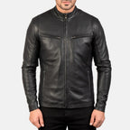 Lush wear black leather jacket for men - Genuine Slim Fit