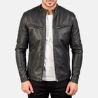 Lush wear black leather jacket for men - Genuine Slim Fit