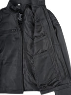 Vermont Men's Matte Black Biker Style Leather Jacket