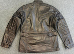 Vintage Brown Mens Biker Leather Jacket Medium