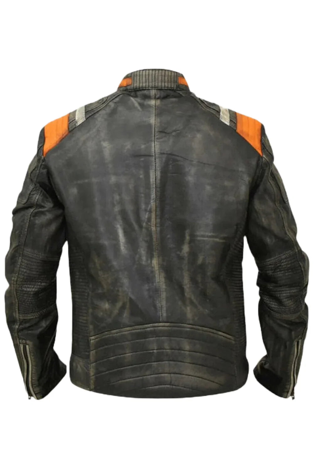 Retro 3 Men's Vintage Leather Cafe Racer Biker Jacket