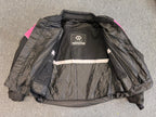 Waterproof Womens Ladies Black and Pink Textile Mesh Biker Jacket XS