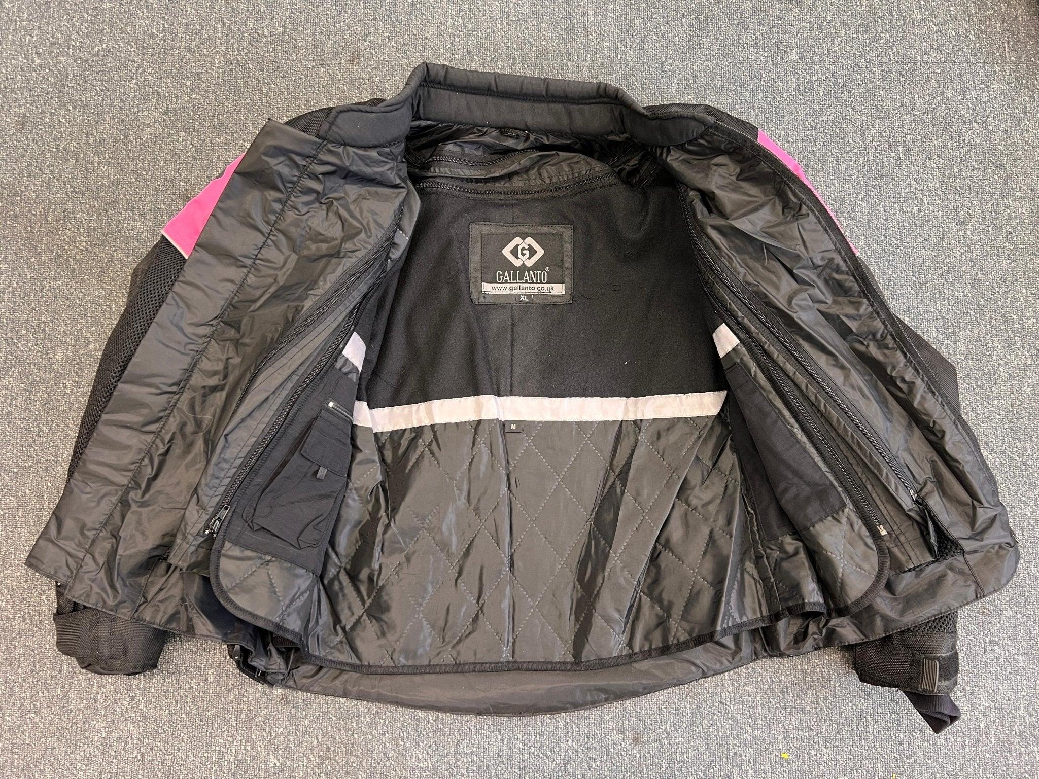 Waterproof Womens Ladies Black and Pink Textile Mesh Biker Jacket XS