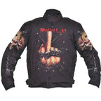 What the F Skull Black Fabric Biker Jacket