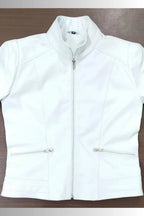 Jacqueline Beautiful Designer Purely Organic Real Lambskin White Leather Jacket