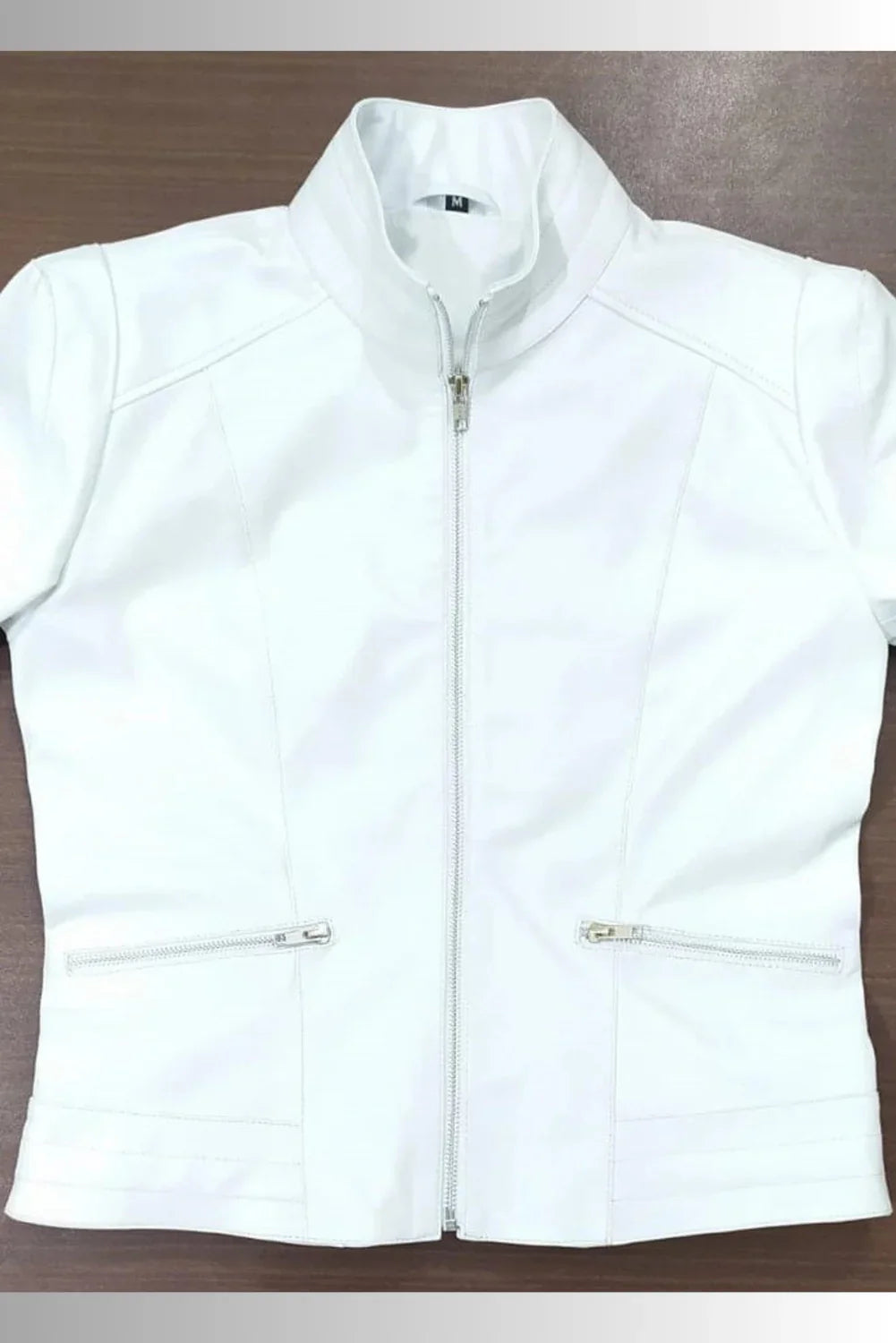 Jacqueline Beautiful Designer Purely Organic Real Lambskin White Leather Jacket
