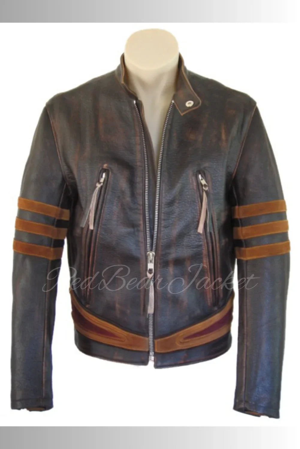 X-Men Origins Wolverine Style Leather Jacket as worn by Hugh Jackman