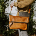 Madison Leather Crossbody Foldover Clutch | Saddle Tan