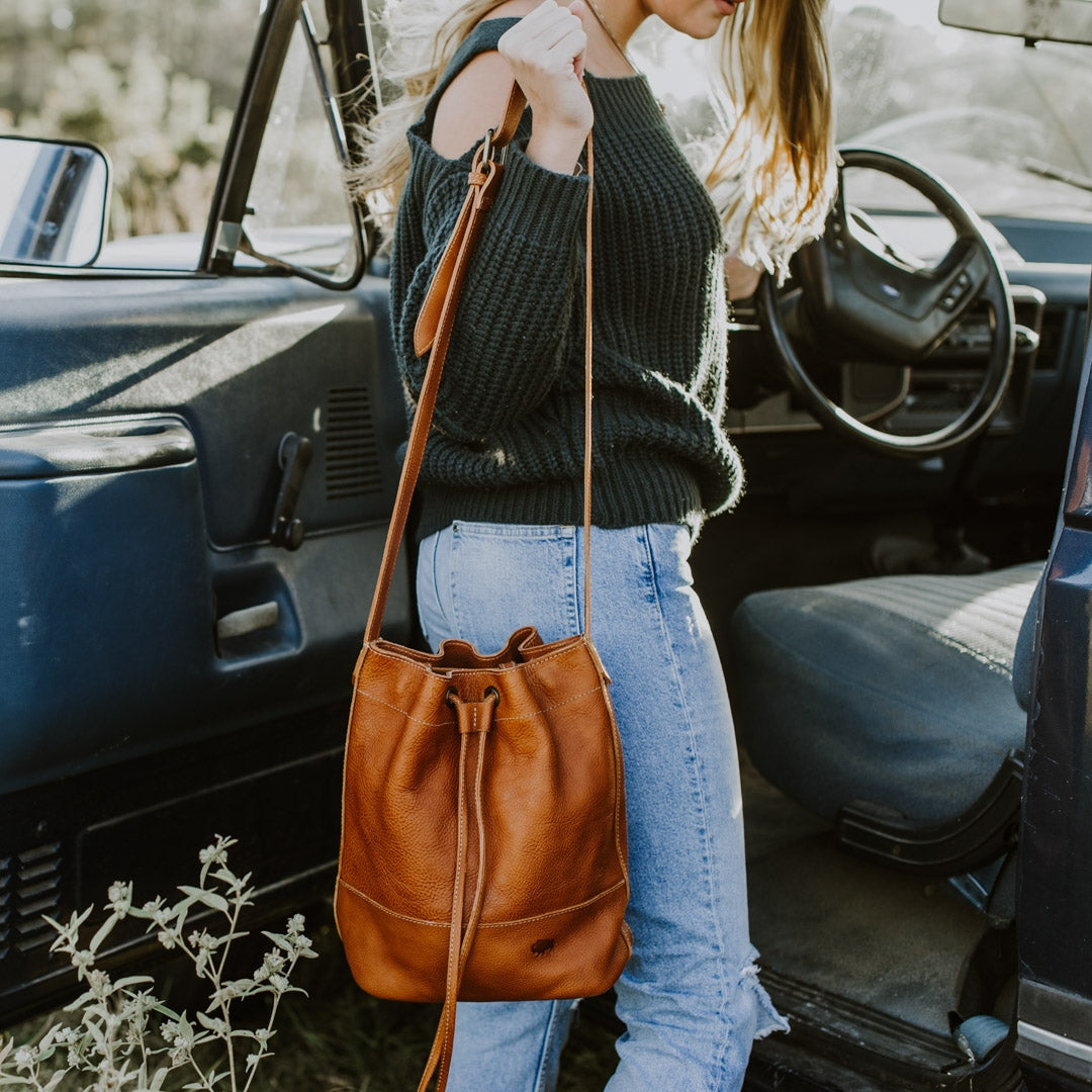 Madison Leather Bucket Bag | Saddle Tan
