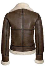 Angela Brown B3 RAF Shearling Aviator Leather Bomber Jacket