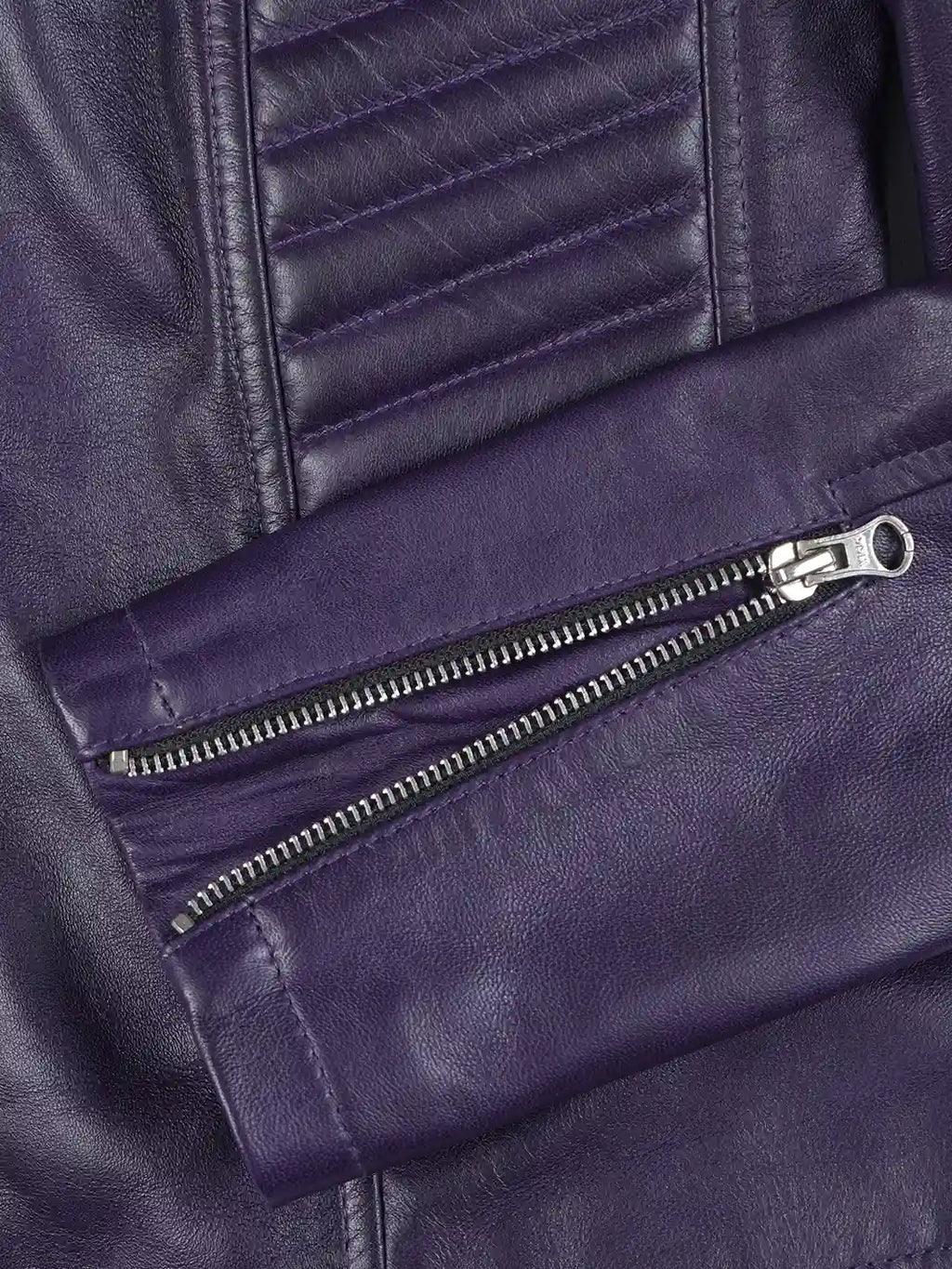 Rachel Women's Biker Style Purple Leather Jacket