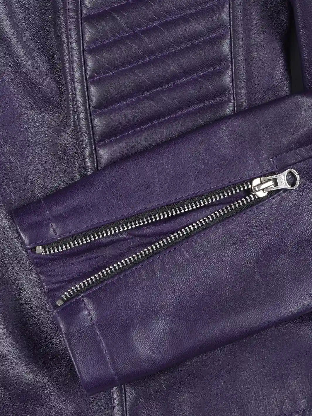 Rachel Women's Biker Style Purple Leather Jacket