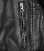 Women's Black Cropped Leather Biker Style Jacket