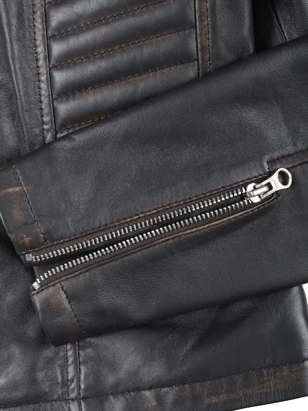 Rachel Women's Vintage Dark Brown Biker Style Leather Jacket