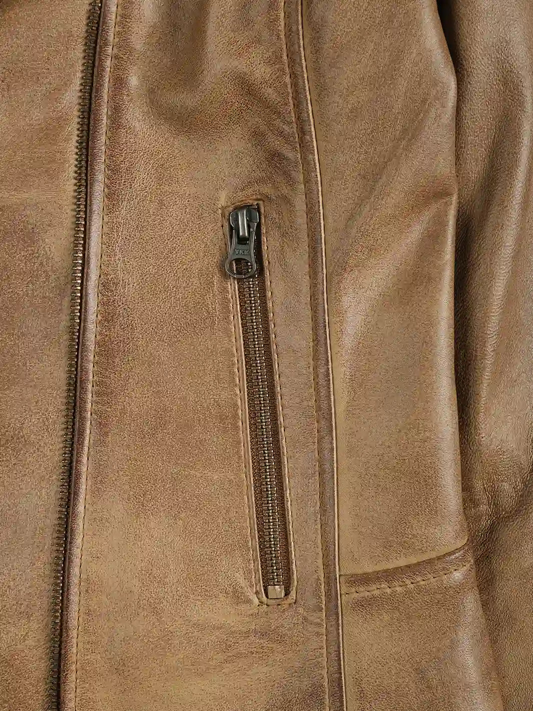 Kirsten Womens Asymmetrical Camel Brown Biker Style Leather Jacket